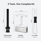 SIMPOCUBIC keyboard care kit contents and tool dimensions