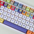SIMPOCUBIC Lucky side-printed PBT Cherry keycap set angled product view