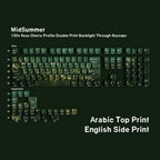 MidSummer 130+ Key Shine-through PBT Cherry Keycap Set — Arabic / Double Engraving keyboard layout