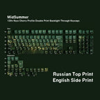 MidSummer 130+ Key Shine-through PBT Cherry Keycap Set — Russian Cyrillic / Double Engraving keyboard layout