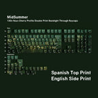 MidSummer 130+ Key Shine-through PBT Cherry Keycap Set — Spanish / ES / Double Engraving keyboard layout