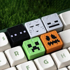 Minecraft mob keycaps arranged on a keyboard | SIMPOCUBIC