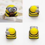 Minions Bob keycap shown from front, side and rear angles | SIMPOCUBIC