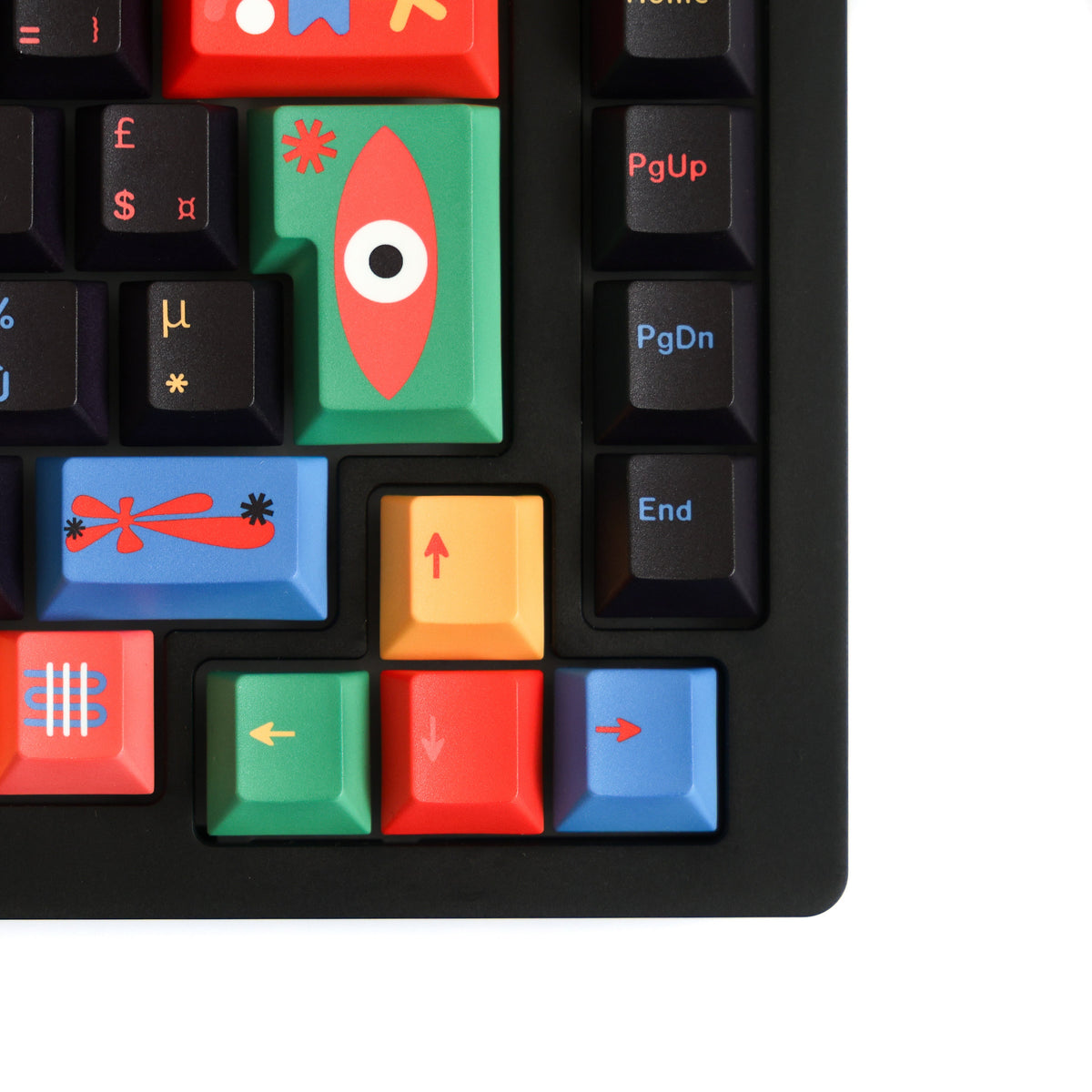 Motif 143-Key Cherry Profile PBT Dye-Sub Keycap Set — colorful keycap detail