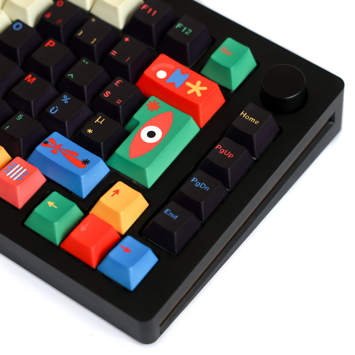 Motif 143-Key Cherry Profile PBT Dye-Sub Keycap Set — angled keyboard view
