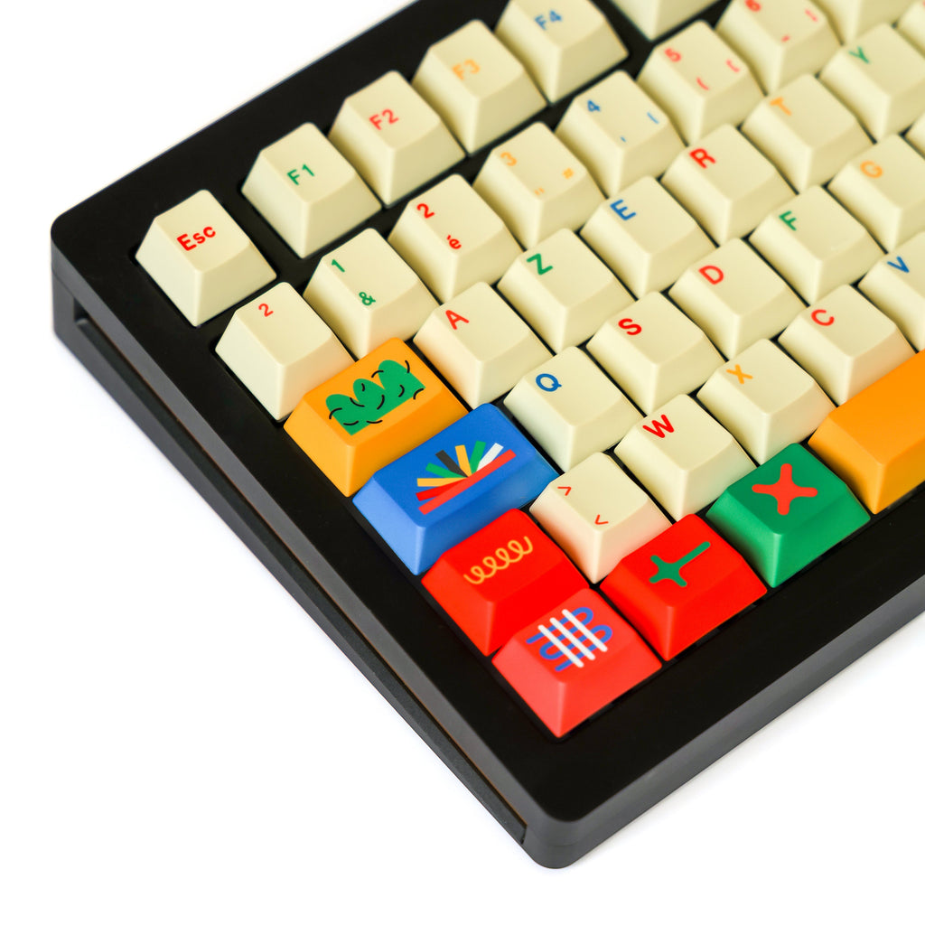 Motif 143-Key Cherry Profile PBT Dye-Sub Keycap Set — white keycap layout detail