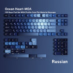 SIMPOCUBIC Ocean Heart MOA PBT Keycap Set Russian root layout option