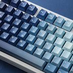 SIMPOCUBIC Ocean Heart Shine-through PBT Cherry keycaps, english keyboard left side detail