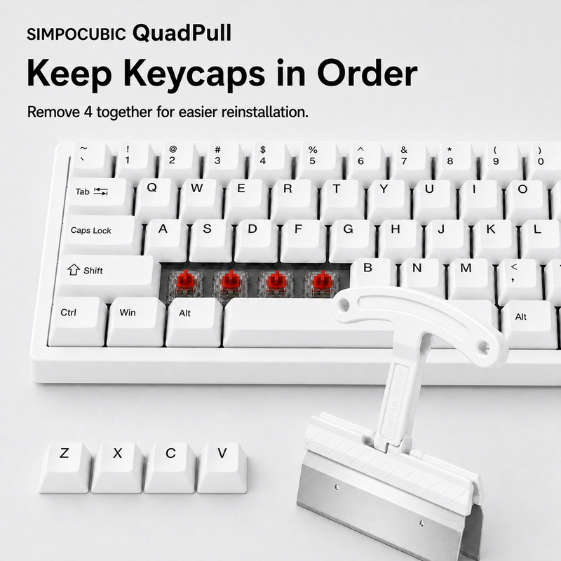 SIMPOCUBIC QuadPull keeps four keycaps in order for easier reinstallation