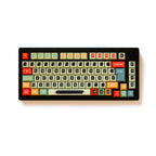 Retro PBT Cherry keycaps on a German QWERTZ keyboard, full top view