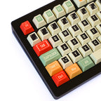 Retro PBT Cherry German QWERTZ keycaps, left-side close-up