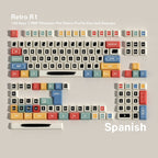 SIMPOCUBIC Retro PBT Cherry Profile Keycap Set ES-QWERTY layout option