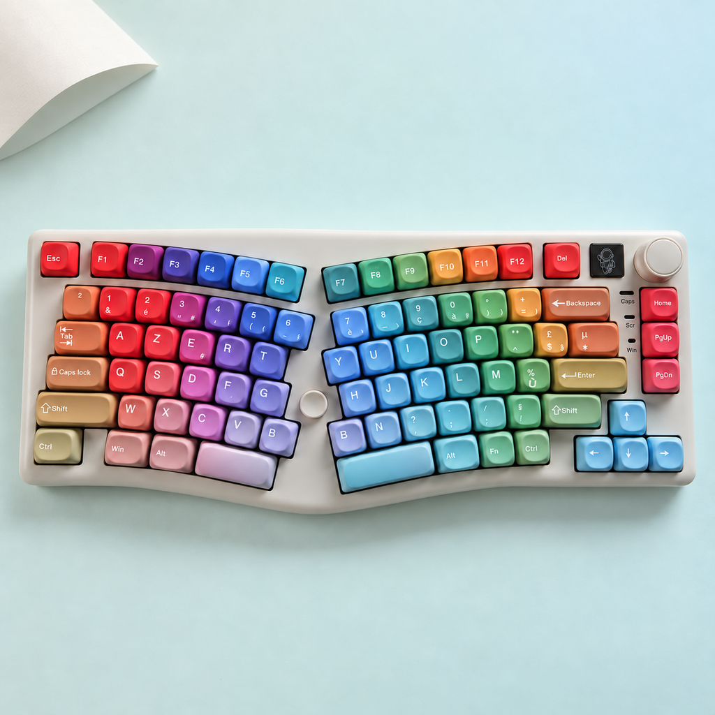 SIMPOCUBIC RHAPSODY MOA ALICE French AZERTY keycaps, front view