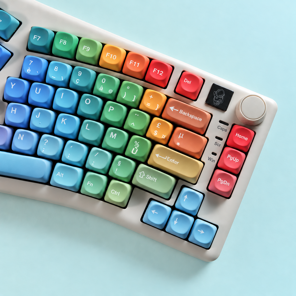 SIMPOCUBIC RHAPSODY MOA ALICE French AZERTY keycaps, right-half detail