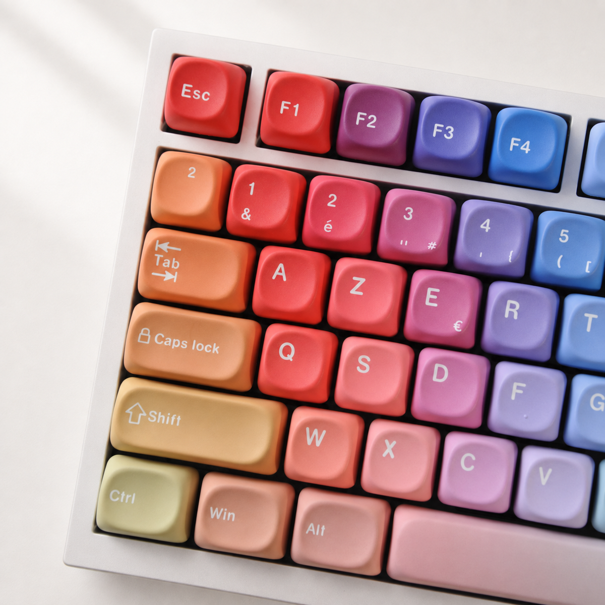 Rhapsody MOA French AZERTY keycaps, left angle detail
