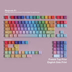 SIMPOCUBIC Rhapsody Shine-through PBT Cherry Keycap Set French double engraved layout option