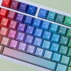SIMPOCUBIC Rhapsody Shine-through PBT Cherry Keycap Set keyboard typing angle view