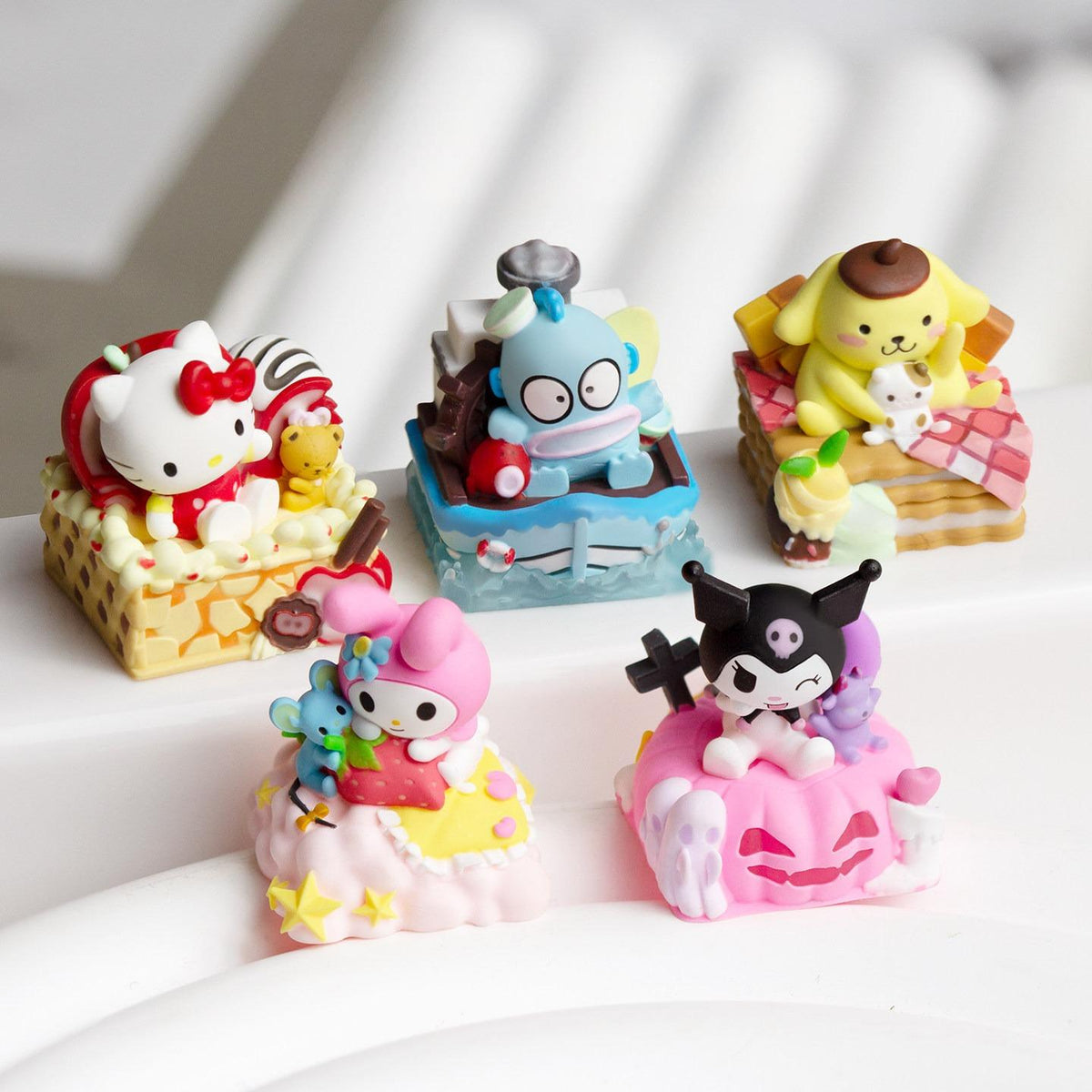 Five Sanrio character keycap designs displayed together | SIMPOCUBIC