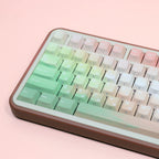 SIMPOCUBIC Spirit Shine-through PBT Cherry Keycap Set keyboard typing angle view