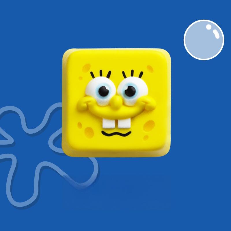 SpongeBob single keycap shown against a blue background