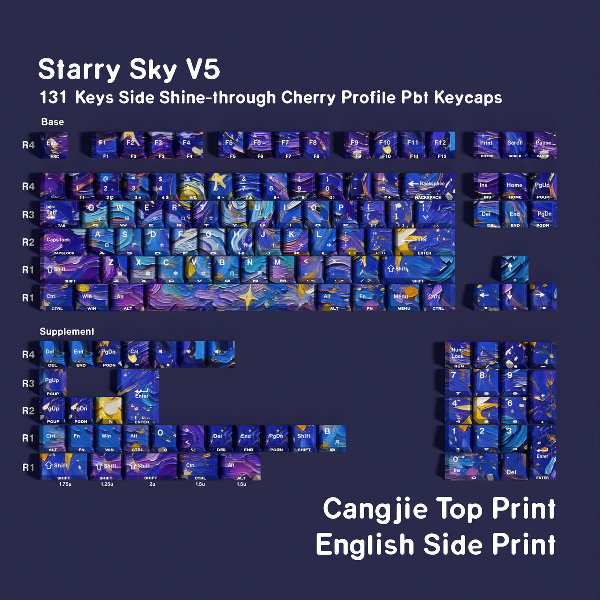 Starry Sky V5 CANGJIE / Double Engraving keycap layout