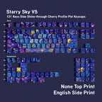 Starry Sky V5 English QWERTY / Side Engraving Only keycap layout
