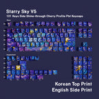 Starry Sky V5 Korean Hangul / Double Engraving keycap layout