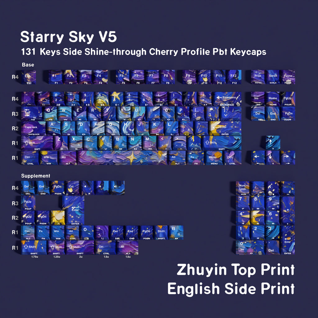 Starry Sky V5 Phonetic / Double Engraving keycap layout