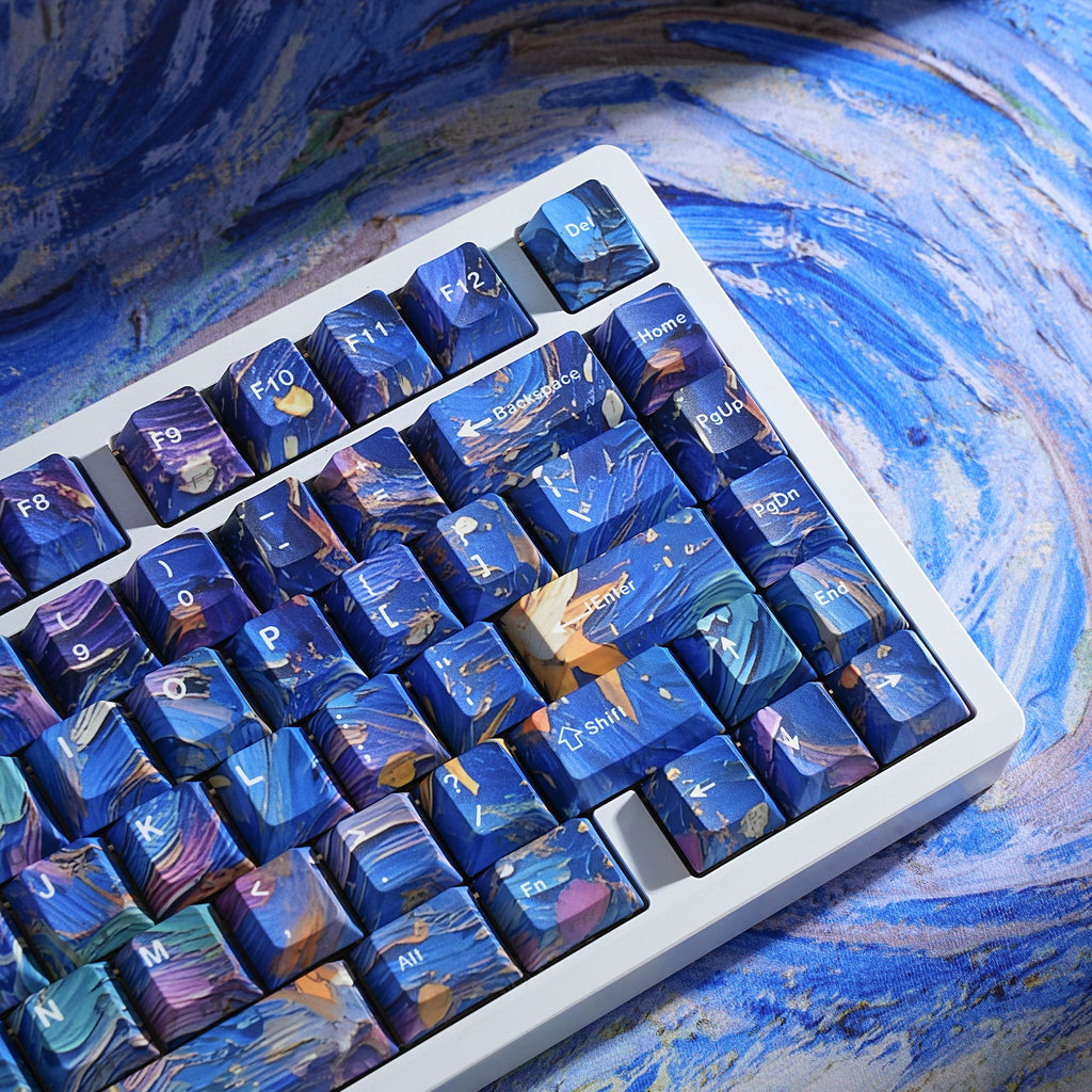 Starry Sky V5 Cherry profile keycaps on keyboard
