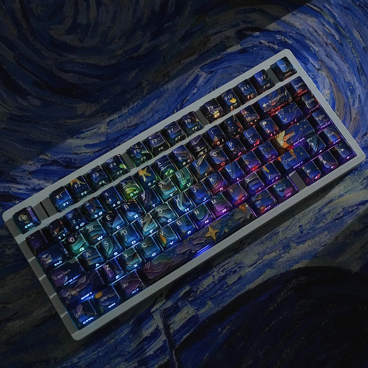 Starry Sky V5 PBT keycaps with backlight