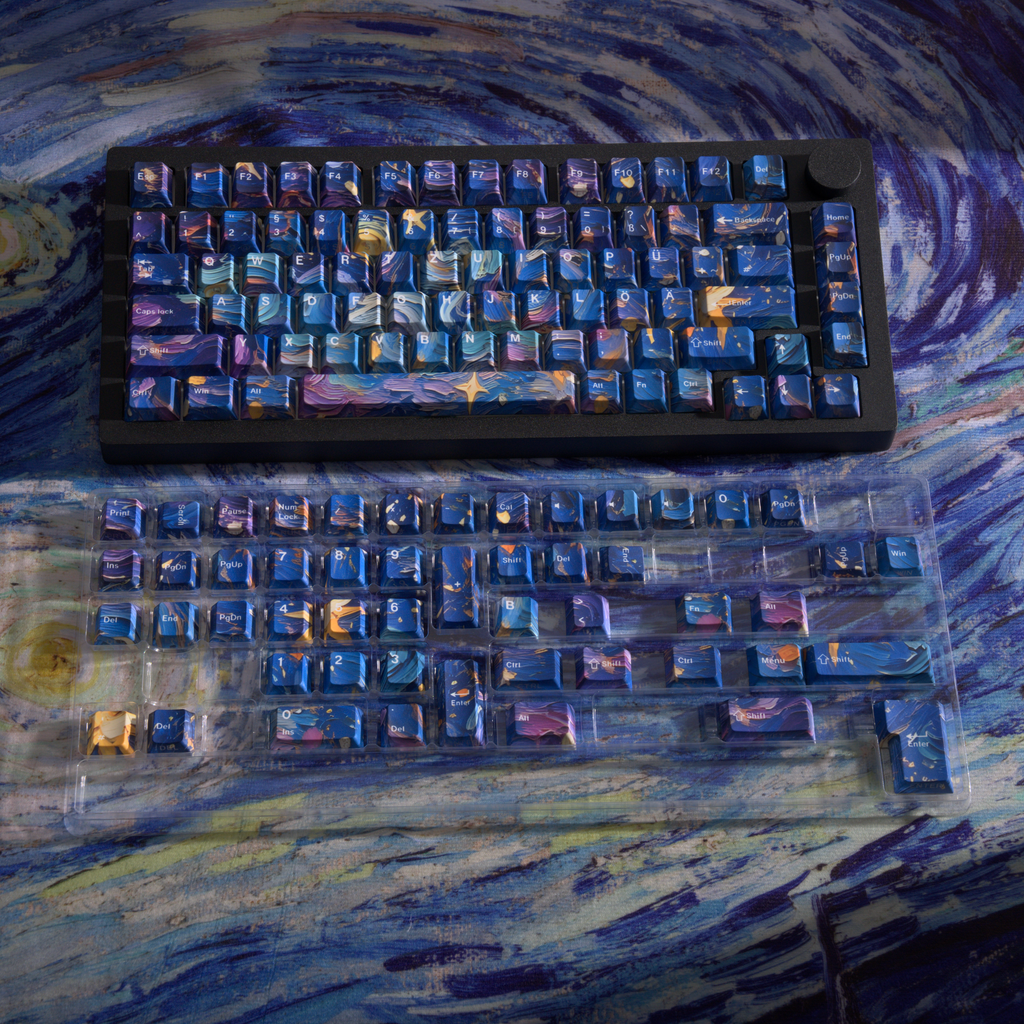 Starry Sky V5 German QWERTZ keycaps, complete kit coverage