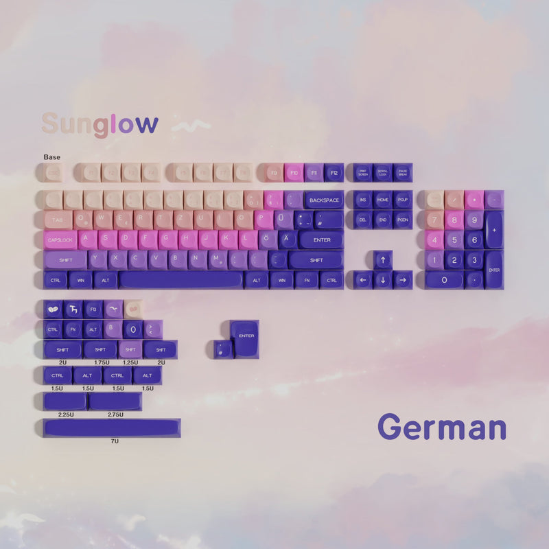 SIMPOCUBIC SunGlow MOA PBT Keycap Set German root layout option