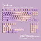 SIMPOCUBIC Taro Paste Shine-through PBT Cherry Keycap Set More Languages layout coverage chart