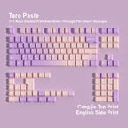 SIMPOCUBIC Taro Paste Shine-through PBT Cherry Keycap Set Cangjie double engraving layout option