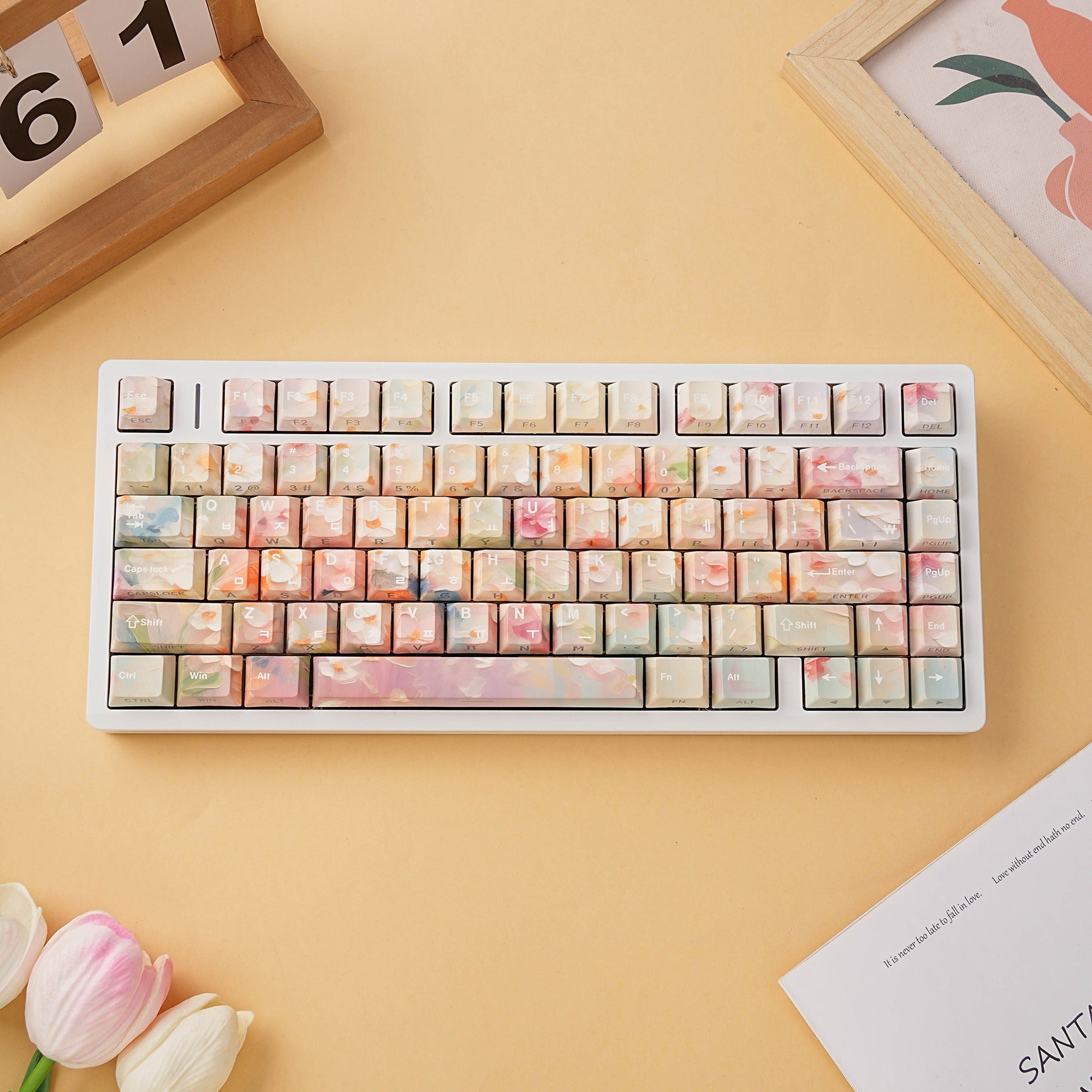 Mechanical keyboard keycap set with regional language legends